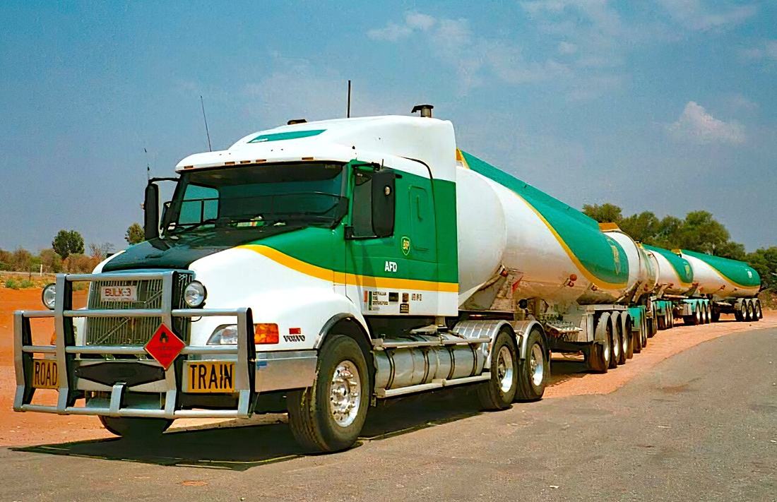 A road train in Australia. Driving and transport work can be reported fortnight by fortnight.